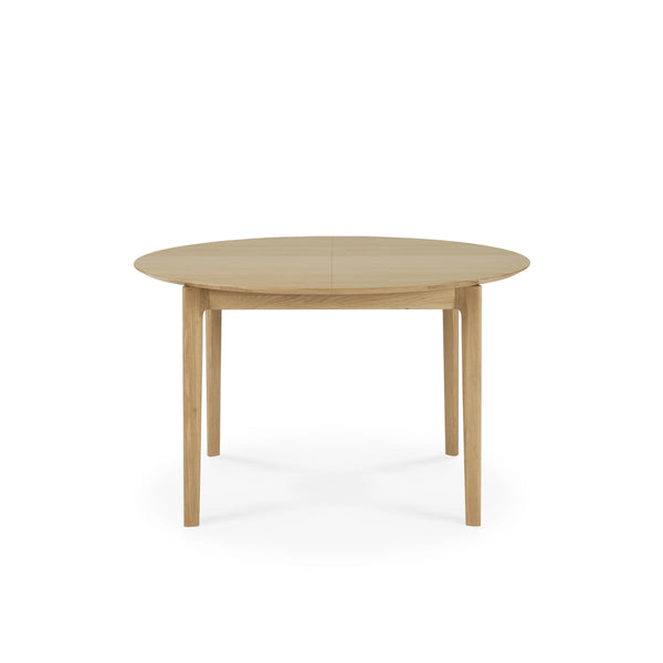 Ethnicraft Bok Oak round extension dining table