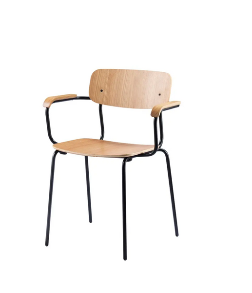 FDB Møbler J183 Holmen Stackable chair with armrest by Jakob Thau