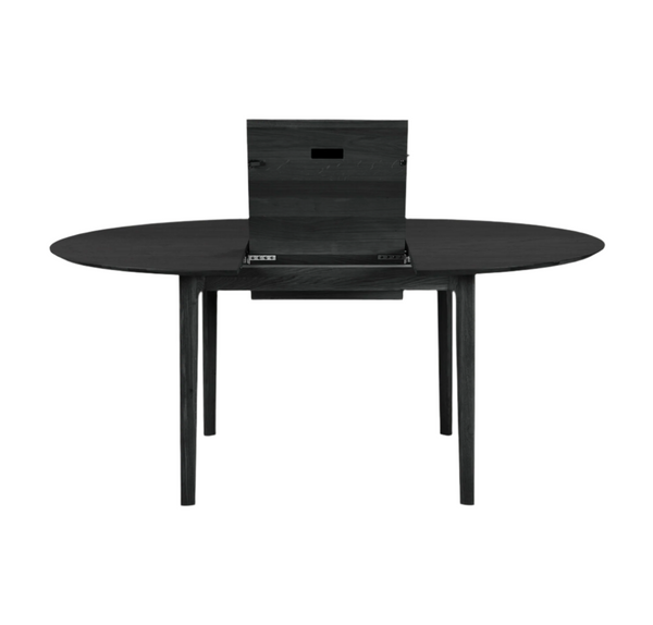 Ethnicraft Bok Oak Black round extension dining table