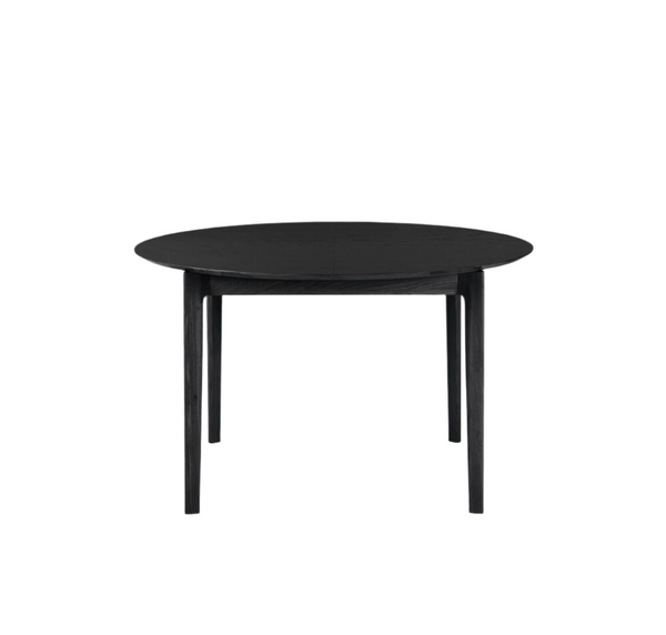 Ethnicraft Bok Oak Black round extension dining table