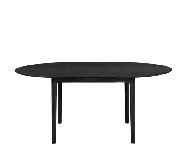 Ethnicraft Bok Oak Black round extension dining table